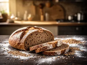 Świeżo pokrojony melon kantalupa z soczystym pomarańczowym miąższem na drewnianym stole w słonecznej kuchni.